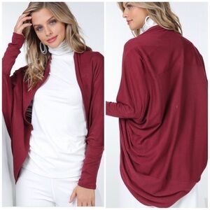 Tenley cranberry Cocoon cardigan